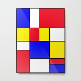 Mondrian No. 16 Metal Print | Geometric, Mondrianinspired, Mondriaan Inspired, Graphicdesign, Curated, Primarycolors, Abstract 