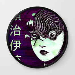 JUNJI ITO - SAD JAPANESE ANIME AESTHETIC Wall Clock | Vaporwave, Sad, Aesthetic, Sadjapanese, Graphicdesign, Sadboy, Junjiito, Anime 