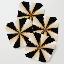 Black, White and Gold Star Coaster