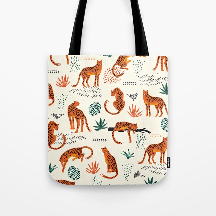 Seamless pattern with leopards Tote Bag by finderidea | Society6
