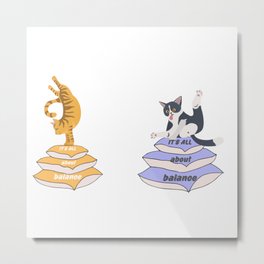 it's all about balance and mindfulness  Metal Print | Peaceful, Balance, Inspirational, Cat, Drawing, Yogapose, Yoga, Orangecat, Cute, Tabbycat 
