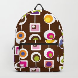 Mod Love Chocolate Backpack | Pop Art, Graphicdesign, Sixties, Fun, Rainbow, Pattern, Modern, Girl, Mod, Abstract 