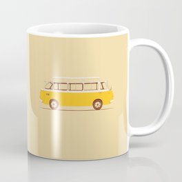 Yellow Van II Coffee Mug | Car, Travel, Van, Surfing, Love, Microbus, Vintage, Sunset, Graphic Design, Bus 