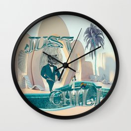 just chill Wall Clock | Pop Art, Justchill, Pattern, Typography, Abstractart, Graphicdesign, Digital 
