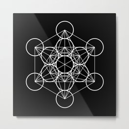 Metatron's Cube II Metal Print | Spirituality, Graphicdesign, Divine, Symbol, Positivethoughts, Circles, Meditation, Black And White, Archangel, Energy 