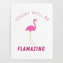 Funny Flamingo Summer Sun Sea Lake Vacation Gift Poster
