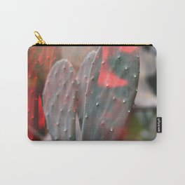 TRIPPY PADDLE CACTUS Carry-All Pouch | Retro, Glitch, Earthtones, Art, Color, Red, Trippy, Artsy, Pattern, Vintage 