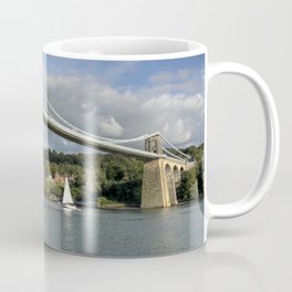 Menai Bridge Yacht Coffee Mug | Menaistraits, Menaibridge, Color, Welsh, Yacht, Suspension, Sailing, Photo, Hdr, Anglesey 