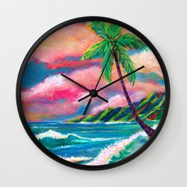 Tropical Na Pali Coast Wall Clock