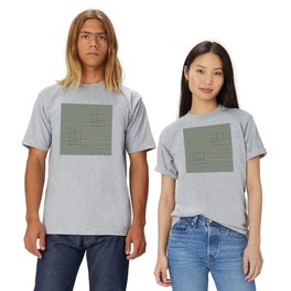  Parallel and perpendicular hand-drawn felt-tip pen lines on soft gray  "Geometric Works" T Shirt