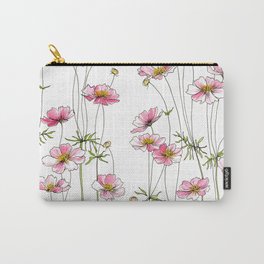 Pink Cosmos Flowers Carry-All Pouch