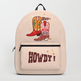 Howdy! Cowboy Boots Backpack | Snake, Western, Texas, Cowboy, Cowgirl, America, Cactus, Desert, Usa, Drawing 