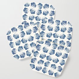 Minimal Patterns - Mexican Primrose Blue Coaster