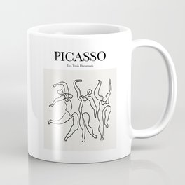 Picasso - Les Trois Danseuses Coffee Mug | Line, Dance, Painting, Beige, Digital, Black And White, Artist, Vintage, Typography, Neutral 
