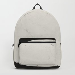 UNTITLED#100 Backpack | Canvas, White, Abstract, Black, Painting 