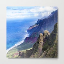 Hawaiian Coastal Cliffs: Aerial View From The Angels Metal Print | Hawaiiscenicart, Paradisetropical, Serenityphoto, Naturescenic, Peacefulphoto, Hawaiianaerial, Beachcliffsphoto, Hawaiiscenicgifts, Tropicalhawaii, Tropicalparadise 