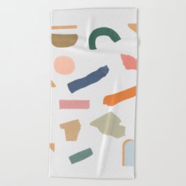 Mix of color shapes happy artwork Beach Towel