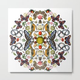 The Birds and The Bees Metal Print | Vintage, Illustration, Nature, Pattern 