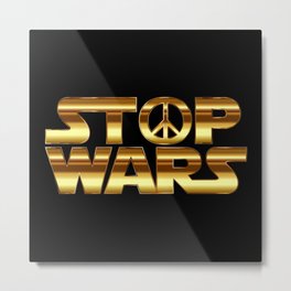 Stop wars in gold - world peace concept Metal Print | Stop, Graphicdesign, Symbol, Peace, Diversity, Shiny, Worldpeace, Gold, Sign, War 