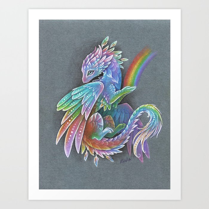 Rainbow dragon Art Print by AlviaAlcedo | Society6