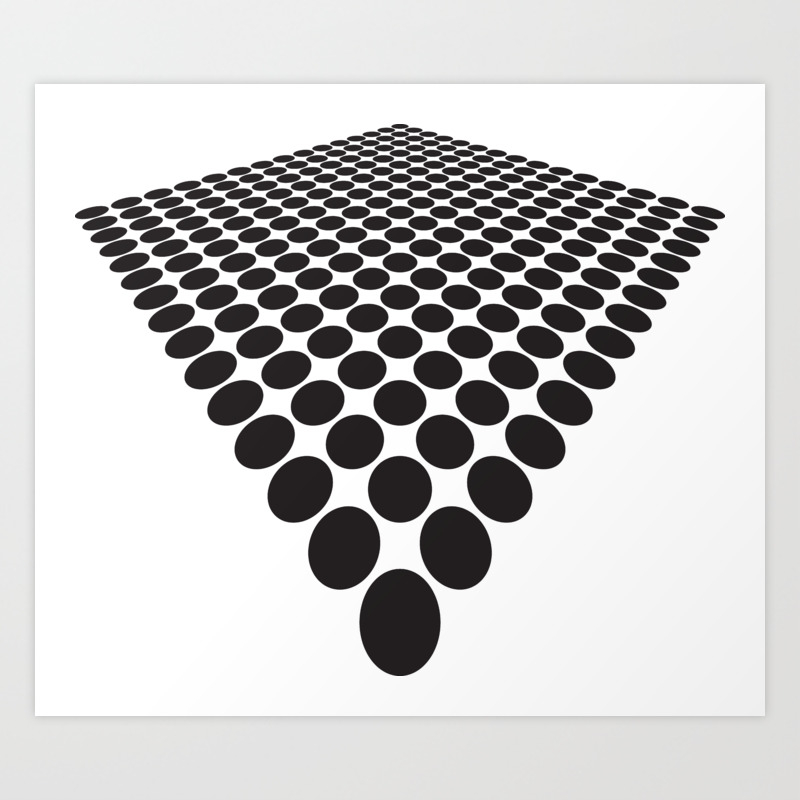Black Dots On A White Background Abstract Art Art Print By