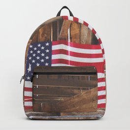 Rural American Flag in a Traditional Rustic Barn Backpack | Gift, Rustic, Democracy, Patriot, Military, Photo, Countrymusic, Constitution, Nation, Barn 