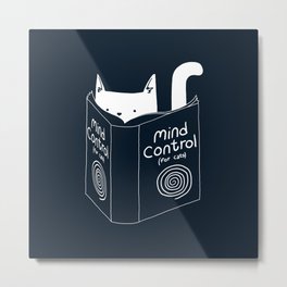 Mind Control For Cats (dark blue) Metal Print | Kitty, Illustration, Control, Cats, Animal, Drawing, Tobiasfonseca, Catreading, Worlddomination, Reader 