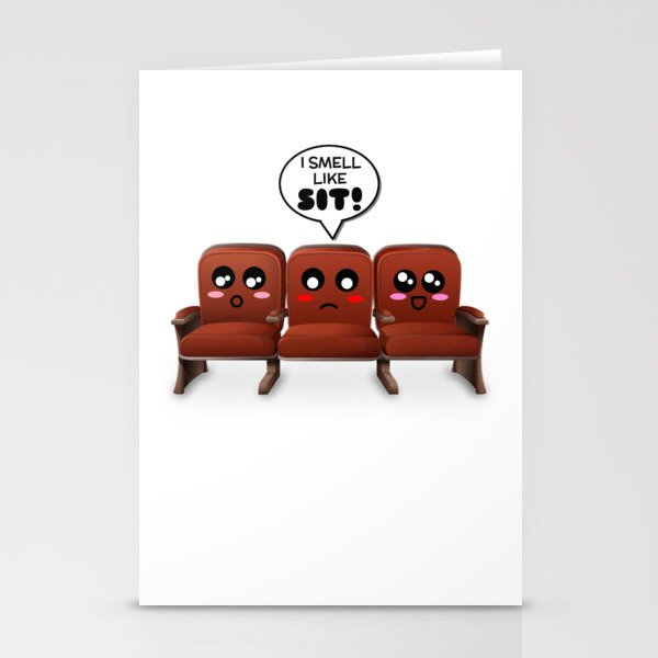 I Smell Like Sit Funny Chair Pun Stationery Cards by DogBoo | Society6