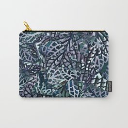 Tropical Jungle Leaves Mosaic #decor #buyartprints #society6 #botanical Carry-All Pouch | Nerveplant, Botanical, Dark, Mosaicplant, Leaves, Teal, Watercolor, Fittonia, Plant, Jungle 
