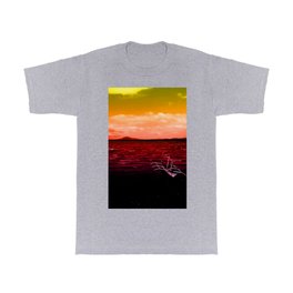 Red Across the Horizon T Shirt | Image, Cupid, Fisherman, Valentine, Portrait, Paper, Eyecandy, Painting, Graphite, Board 