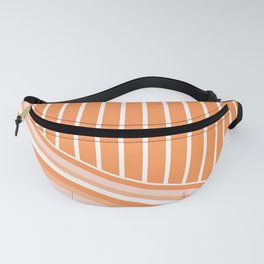 Coral Pink Overlay Stripes Fanny Pack