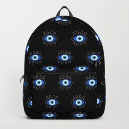 Evil Eye on Black Backpack | Symbol, Symbols, On, Black, Blue, Modern, Abstract, Graphicdesign, Evil, White 