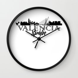 Valencia, Spain Skyline Wall Clock
