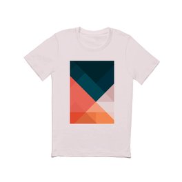 Geometric 1708 T Shirt | Modern, Midcentury, Theoldartstudio, Illustration, Landscape, Green, Sky, Abstractart, Orange, Blue 
