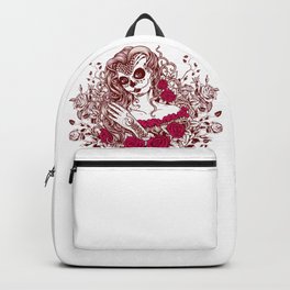 Sexy Woman zombie WITH Flower - Razzmatazz Backpack | Scary, Emo, Monster, Muerto, Demon, Woman, Zombie, Bones, Dead, Halloween 