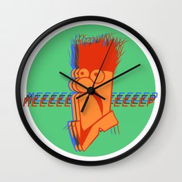 Meep in Three Wall Clock | Beaker, Digital, Jimhenson, Meep, Illustration, Painting, Comic, Popart, Muppets, Kermit 