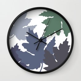 Green autum color changing maple leaves Wall Clock | Leaf, Leaves, Modern, Green, Blue, Digital, Maple Leaf, Fall, Nature, Graphicdesign 