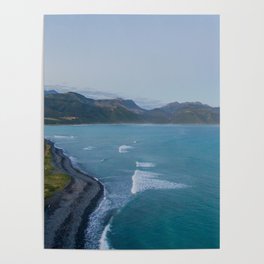 kaikoura oceanview mountains effect panorama new zealand Poster