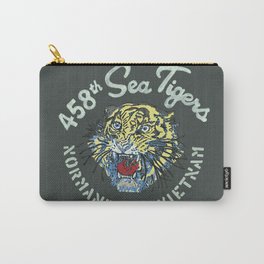 458th Sea Tigers Carry-All Pouch | 458Thseatigers, Tiger, Illustration, Graphic Design, Usarmy, Vietnam, Normandy, Typography, Vintage, Painting 