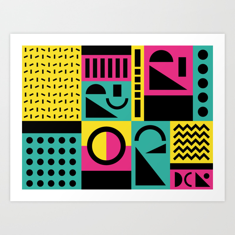 Neo Memphis Pattern 2 Abstract Geometric 80s 90s Retro Art