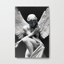 Angel Metal Print | Angels, Statue, Black And White, Ethereal, Divine, Human, Painting, Humanity, Supernatural, Angelic 