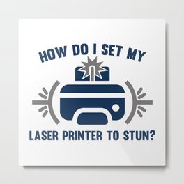 Laser Printer Metal Print | Funny, Sci-Fi, Illustration, Vector 