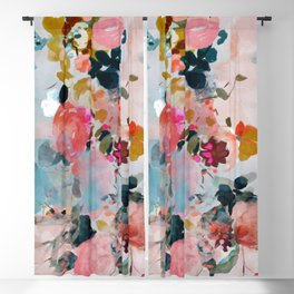 floral bloom abstract painting Blackout Curtain | Pastel, Blush, Acrylic, Large, Digital, Summer, Roses, Curated, Painting, Art 