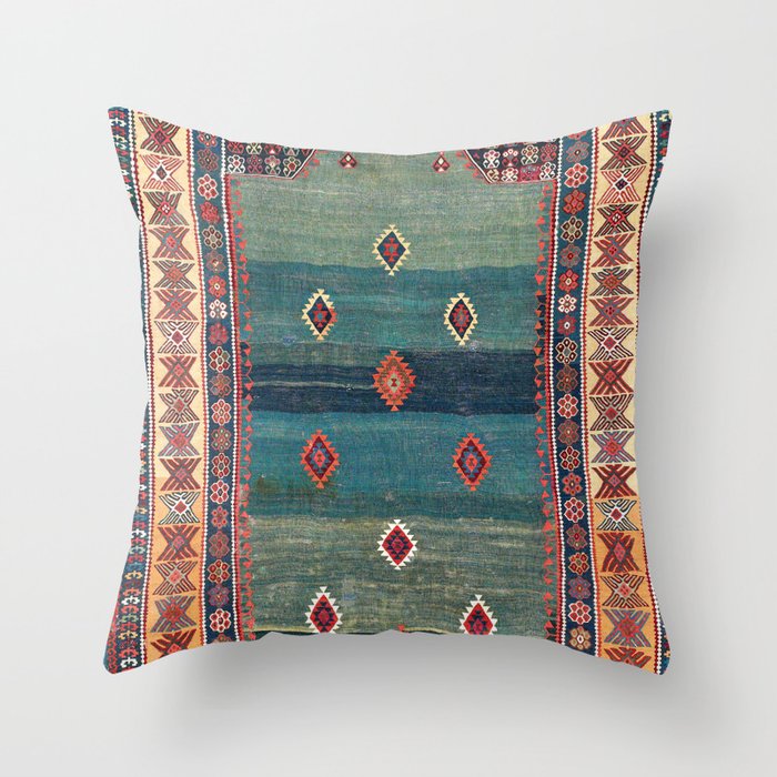 Sivas Antique Turkish Niche Kilim Print Throw Pillow