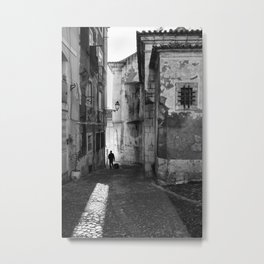 Leaving Lisbon Metal Print | Urbanphotography, Landscape, Photo, Black and White, Digital, Streetphotography, Streetphoto, Portugal, Silhouette, Black And White 