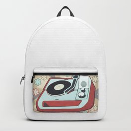 Retro Vinyl Backpack | Pop Art, Vector, Digital, Popart, Drawing, Vintage, Illustration, Music 