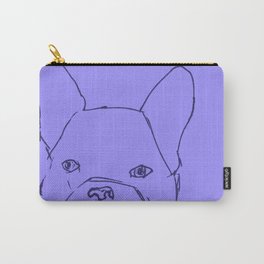 Sketched Frenchie (Blues) Carry-All Pouch | Dog, Puppy, Bulldog, Drawing, Ink Pen, Frenchie, Frenchbulldog 