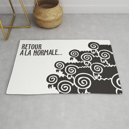 Retour à la normale Rug | Political, Black And White, Poster, Typography, May68, Black and White, Digital, Fight, Vintage, Revolution 