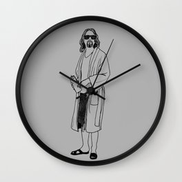 THE DUDE  Wall Clock | Illustration, People, Black and White, Movies & TV 