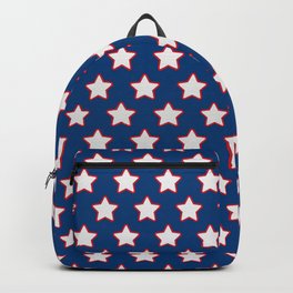 Patriotic Stars on Blue Backpack | Red, White, Usa, Pride, Patriot, Holiday, Patriotism, Digital, Pattern, Starsandstripes 